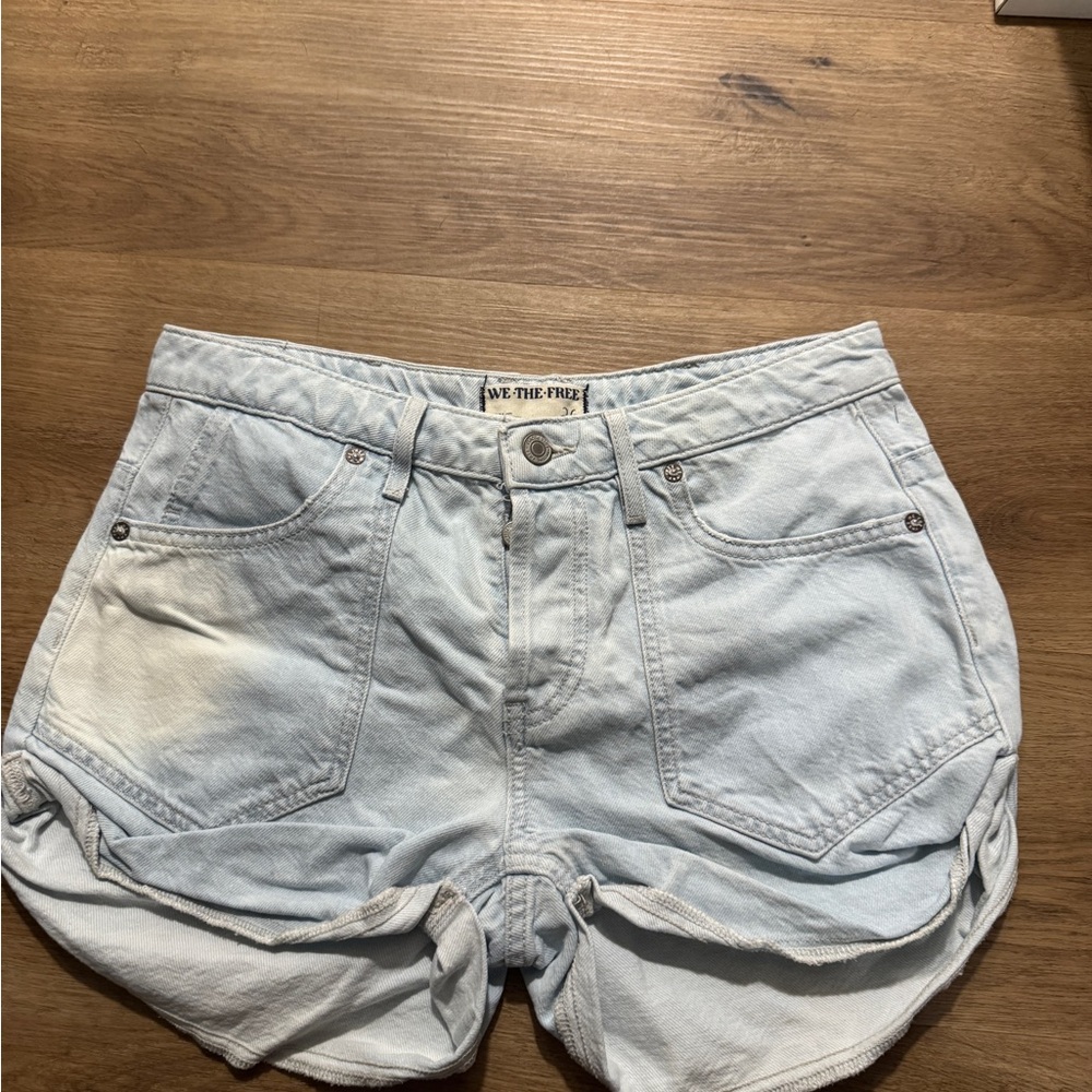 We The Free Light Blue Denim Jean Shorts